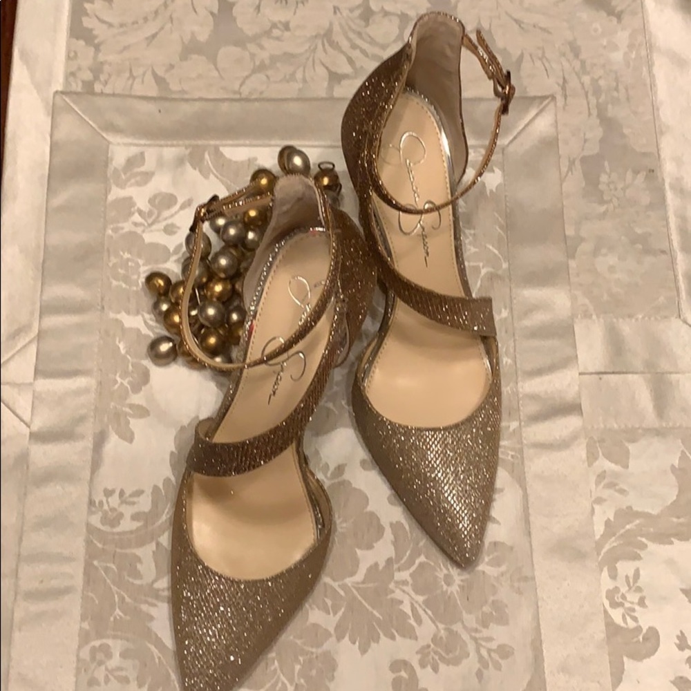 💫Bronze/Silver Pointed Toe Heels Women’s 10m